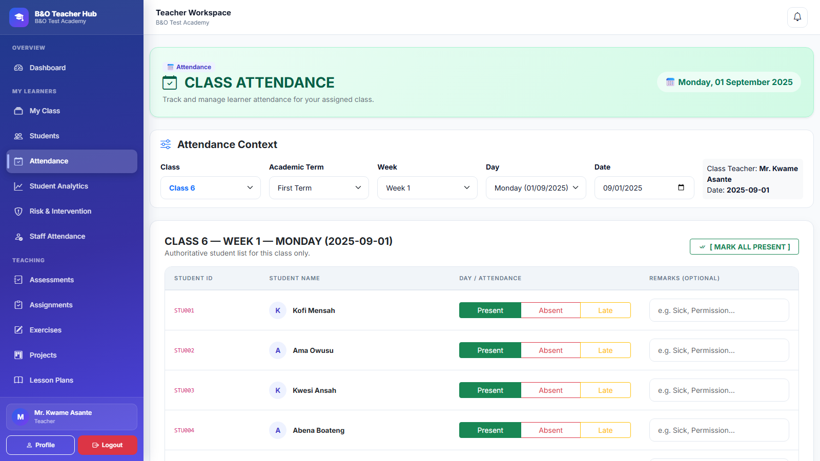Teacher Attendance